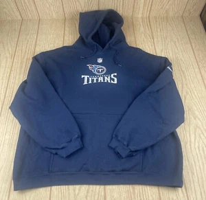 Reebok Tennessee Titans Hoodie Sweatshirt Pullover Men's Size XL Blue Spell Out - Picture 1 of 9