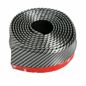 UNIVERSAL 2.5M CARBON FIBRE BUMPER GUARD LIP PROTECTOR SPLITTER SKIRT SPOILER VW - Picture 1 of 7