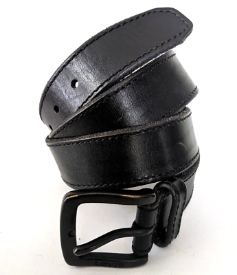 Черный мужской ремень Levis XL 42 44 кожаный BQBA 11LV120069 унисекс с пряжкой с одним зубцом - Изображение 1 из 4