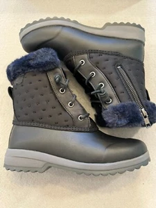 Sperry Boots Women's Size 6 New Maritime Shibori Black Waterproof Warm Fur Trim - Picture 1 of 5