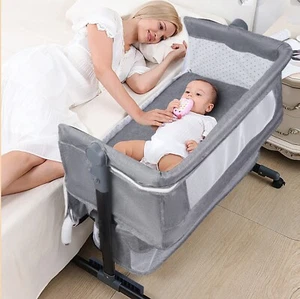 Beistellbett Baby Babybette Kinderbett mit Rollen Zustellbett Matratze Laufstall - Bild 1 von 12