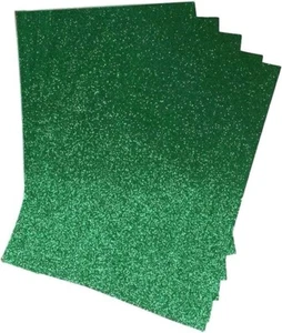 A4 Glitter Card Sparkly Soft Touch Non Shed 250gsm Pack of 10 Sheets (Green) - Picture 1 of 1