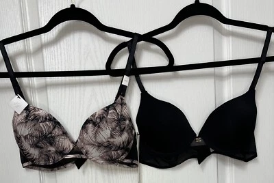 Nuevo con etiquetas Nicole Miller New York Lote de 2 sujetadores con aros talla 34C Foto 1 de 4