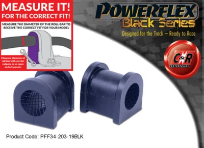 Powerflex Black Front ARB Bushes 19mm For Lotus Exige Series 2 PFF34-203-19BLK - image 1 of 4
