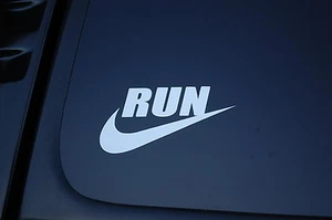 Nike Run Pegatina Vinilo Troquelado Calcomanía Correr Zapato Elige Color/Talla V326 - Imagen 1 de 1