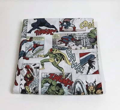 Sábana plana completa de algodón Pottery Barn Kids Marvel Heritage 90x96 Foto 1 de 3