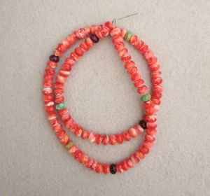 TÜRKIS-ORANGE-LILA STACHELIGE AUSTER 6 MM RONDELL PERLEN - 15,75" - 5037E - Bild 1 von 3