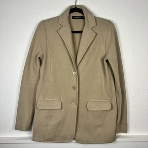 Lauren Ralph Lauren Strick Blazer Damen Medium Beige Jacke Baumwollmischung Pullover - Bild 1 von 9