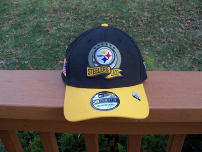 NFL PITTSBURGH 钢人队 New Era 39Thirty FLEX FIT 帽子 ~ 尺寸 ~ 中号 — 第 1/4 张图片