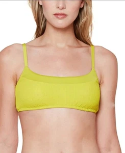 Sanctuary Women's Sandbar Solids Seamed Bralette Bikini Top Grellow Size X-Large - Picture 1 of 3