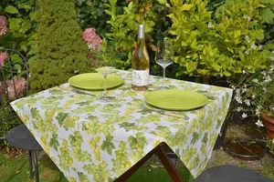 Tablecloth Provence Cotton 100x100 CM White With Grapes from France - Picture 1 of 6