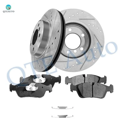 6 F 300mm Drilled Slotted Brake Rotors-Ceramic Brake Pad For 2001-2005 BMW 325XI - Image 1 of 4