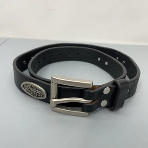 Indian Motorcycle Thick Leather Belt Medallion Black Mens 32 - Picture 1 of 9