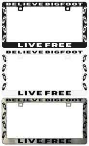 Legal Believe Bigfoot  Live Free Assorted License Plate Frame - Bild 1 von 5
