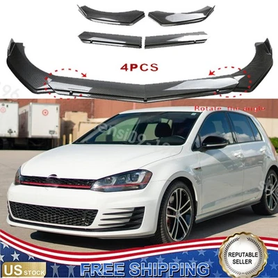 Add-on Car Front Bumper Lip Splitter Carbon Fiber Style For Volkswagen GTI Sport Foto 1 de 4