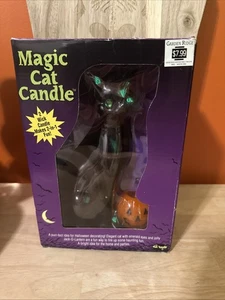 Vintage Halloween Magic Cat Kerze Garden Ridge Fun World 2 Docht Kerze Neu im Karton - Bild 1 von 5