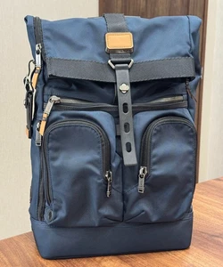 TUMI ALPHA BRAVO Lance Roll Top Backpack 232659 Navy Ballistic Nylon Travel Bag - Picture 1 of 10