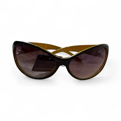 Gafas de sol de moda, nuevas con etiquetas negro y marrón/amarillo mostaza Foto 1 de 4