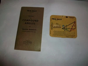 Vintage Trig-Easy Pocket Equation Calculator & Manual for compound angles- 1945 - Picture 1 of 6