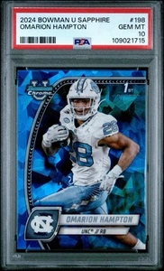 2024 Bowman U Chrome Sapphire Edition Omarion Hampton #198 PSA 10 GEM MT - Picture 1 of 1
