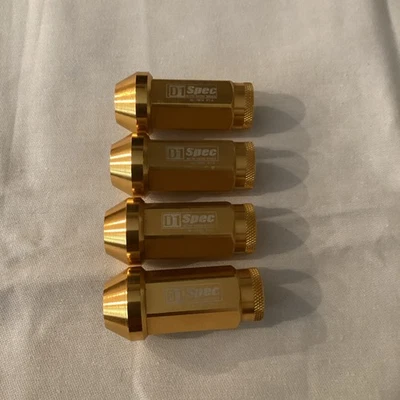 D1 SPEC Motor Racing Sports Racing Nut 4 Pcs AL-7075 P1.5 40mm - Gold - Image 1 of 4