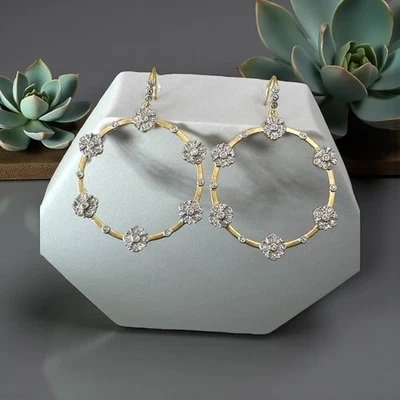 Brincos de argola aberta Freida Rothman Brooklyn In Bloom Station NOVO $295 + presente grátis - Imagem 1 de 3