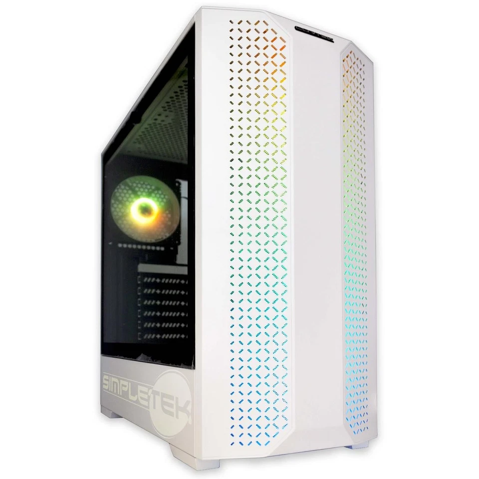 CASE CABINET GAMING ATX NAOS BIANCO USB 3.0 AUDIO HD LED RGB VENTOLE PC FISSO - Immagine 1 di 4