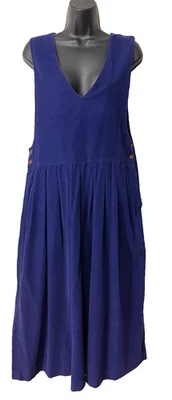 Vintage Bryn Connelly Corduroy Jumper Midi Dress Cottagecore Teacher Purple 12 - Image 1 of 4