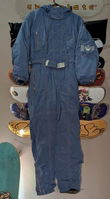 Vintage 90s Bogner Men's One-Piece Insulated Ski Suit Size 42 Long Denim Blue - Image 1 of 4