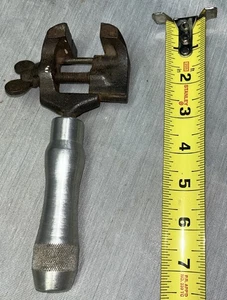 Vintage Hand Held Vise Machinist Gunsmith Jewelers 1” Wide Jaws Aluminum Handle - Picture 1 of 7