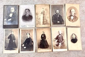 Lote de 32 fotos antiguas de CDV familiares de bienes hombres mujeres niños 1800 Ohio/Alemania* - Imagen 1 de 16