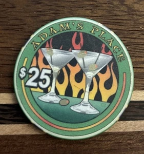 Adam's Place $25 Casino Chip Fantasy Campione Pubblicitario - Foto 1 di 2