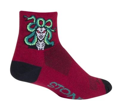 Socks - SockGuy - Stoned Medusa Red S/M 3" Classic Cycling/Running NEW - Image 1 of 4