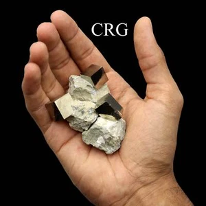 Kubischer Pyrit auf Matrix grob (1 Stück) Größe 30 bis 40 mm Kristall Mineral - Bild 1 von 1