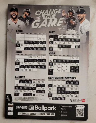 SGA  2022 White Sox Magnetic Schedule 6" x 8"  CHANGE THE GAME Cover