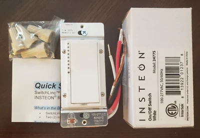 INSTEON 2477S on/off Switch Linc White remote control (NIB) 17amps (SCE 29aa16) - Image 1 of 4