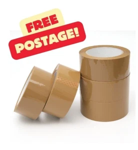 Brown Packing Parcel Tape 48mm x 100M Roll - 2 to 72 Rolls - low UK Post - Picture 1 of 4