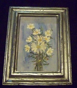 NICE 20th CENTURY DAISY FLORAL STILL LIFE SCENE OIL ON BOARD PAINTING - Picture 1 of 3