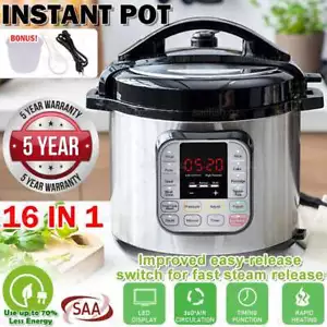 16-in-1 Electric Pressure Cooker Rice Steamer Saute Yogurt Maker With Display 6L - Picture 1 of 12