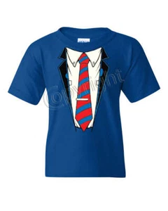 Shirt and Tie Youth T-Shirt Office Suit Casual Funny Tee - Picture 1 of 8