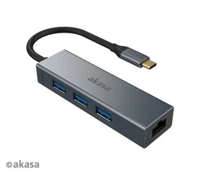 Akasa AK-CBCA20-18BK USB Type-C 4 in 1 Hub with Ethernet - Picture 1 of 4