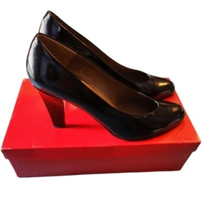 Vintage Charles Jourdan Ronald Ritz Black Patent Leather Heel Pumps Size 8AA - Picture 1 of 13