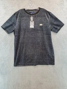 Barabas Herren Luxus schwarz mit silbernem Glitzer S/S Tshirt Größe Extra Large Neu mit Etikett - Bild 1 von 20