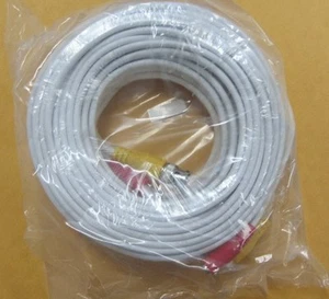 Sistema de cámara de seguridad CCTV prefabricado de 50 ft cable siamés video/alimentación BNC blanco - Imagen 1 de 1