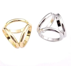 Eleganter goldener silberner Schalring Legierung 2er Pack für stilvolle Accessoires - Bild 1 von 9