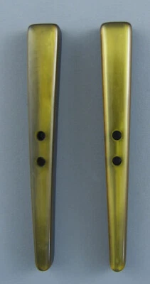 LONG  TAPERED OLIVE GREEN TOGGLE FOR SEWING AND KNITTING - SET OF 2 - Image 1 of 2