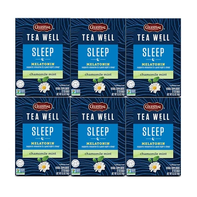 Té de hierbas Celestial Seasonings Teawell, manzanilla menta, sin cafeína, 120 bolsas de té Foto 1 de 4
