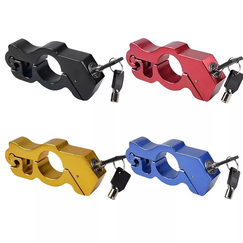 Motorcycle Handlebar Grip Lock Anti Theft Throttle Clutch Brake Lock with 2 Keys - Image 1 of 4