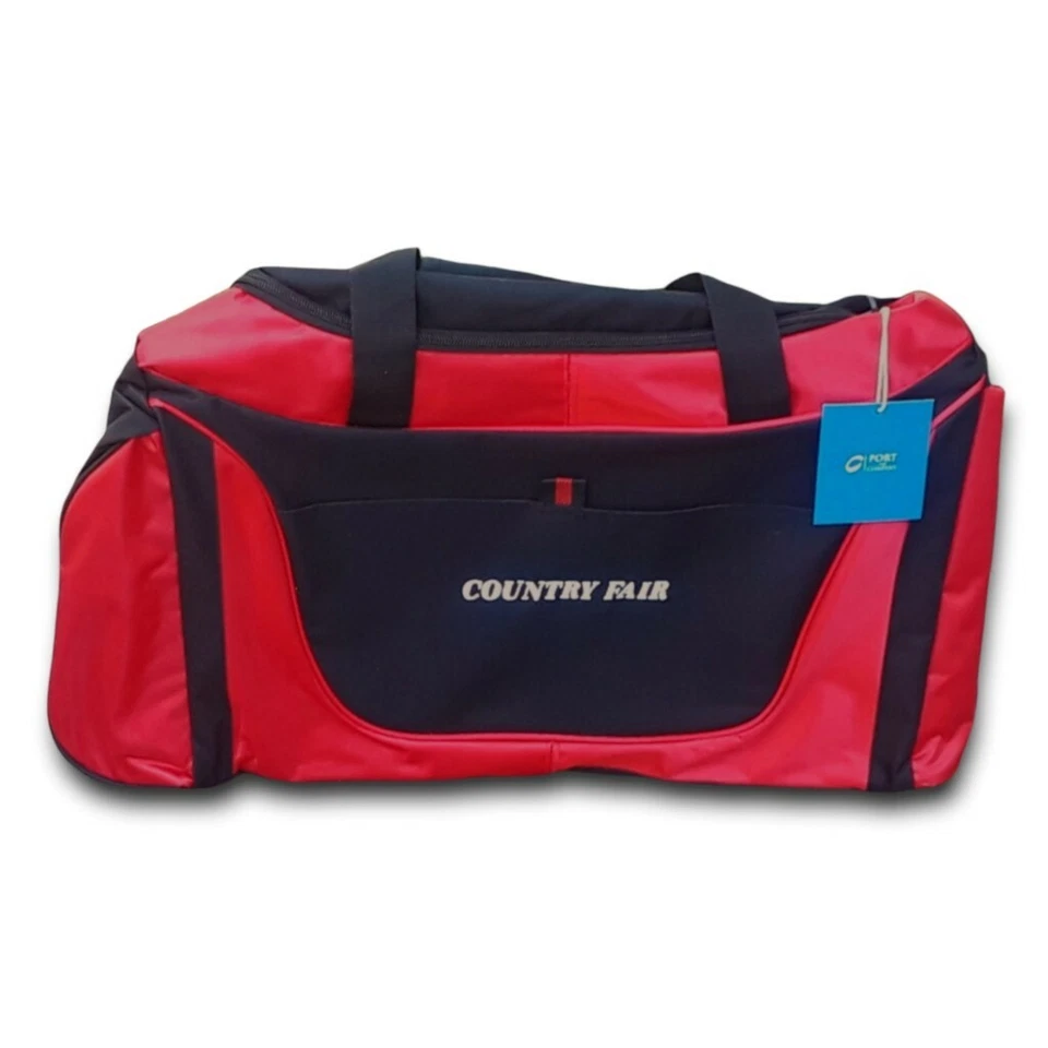 Bolso de Lona Country Fair Rojo y Negro BG1040 Escuela Gimnasio Entrenamiento Ejercicio Durante la Noche Foto 1 de 2