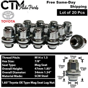 20x Toyota Lexus OEM Factory Mag Seat Lug Nuts 14x1.5 Tundra Sequoia LX LS LC - Picture 1 of 4
